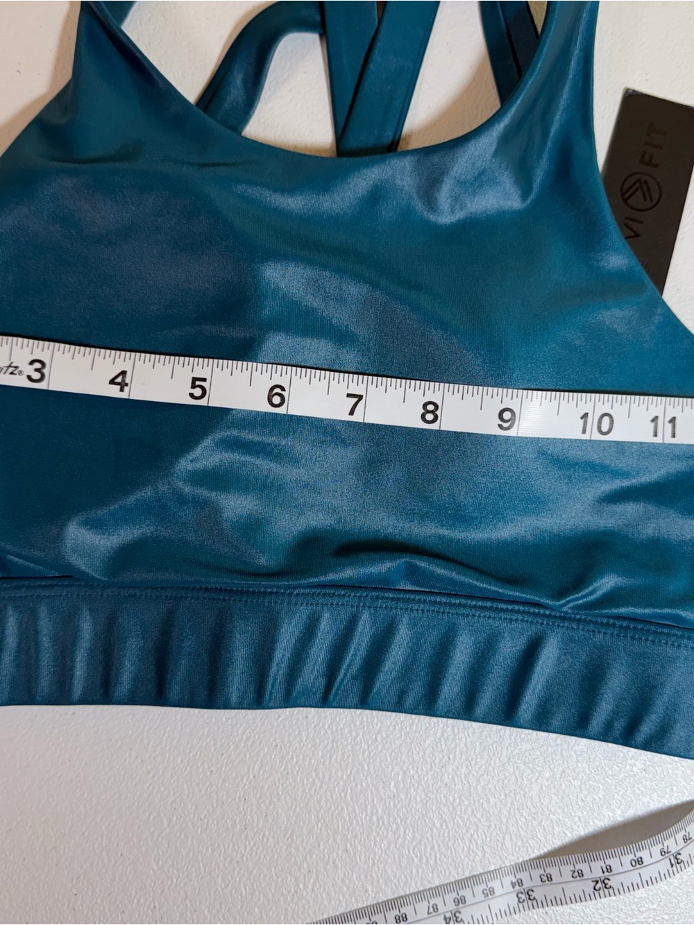 Savvi Fit Strappy Back Sports Bra | Teal Blue Performance Activewear Size Small - Picture 4 of 7